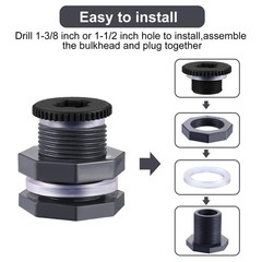 Outus 2 Pieces PVC 3/4 Inch+4 mm Thick Silicon Seal Gaskett, Dark Grey