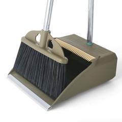 Upgrade Broom with Dustpan Combo Set,48” Long Handle Stiff Green