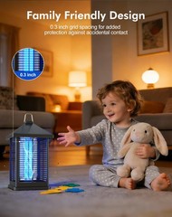 REOGLE Bug Zapper Indoor & Outdoor with Auto Smart Light Sensor, 4000V Black