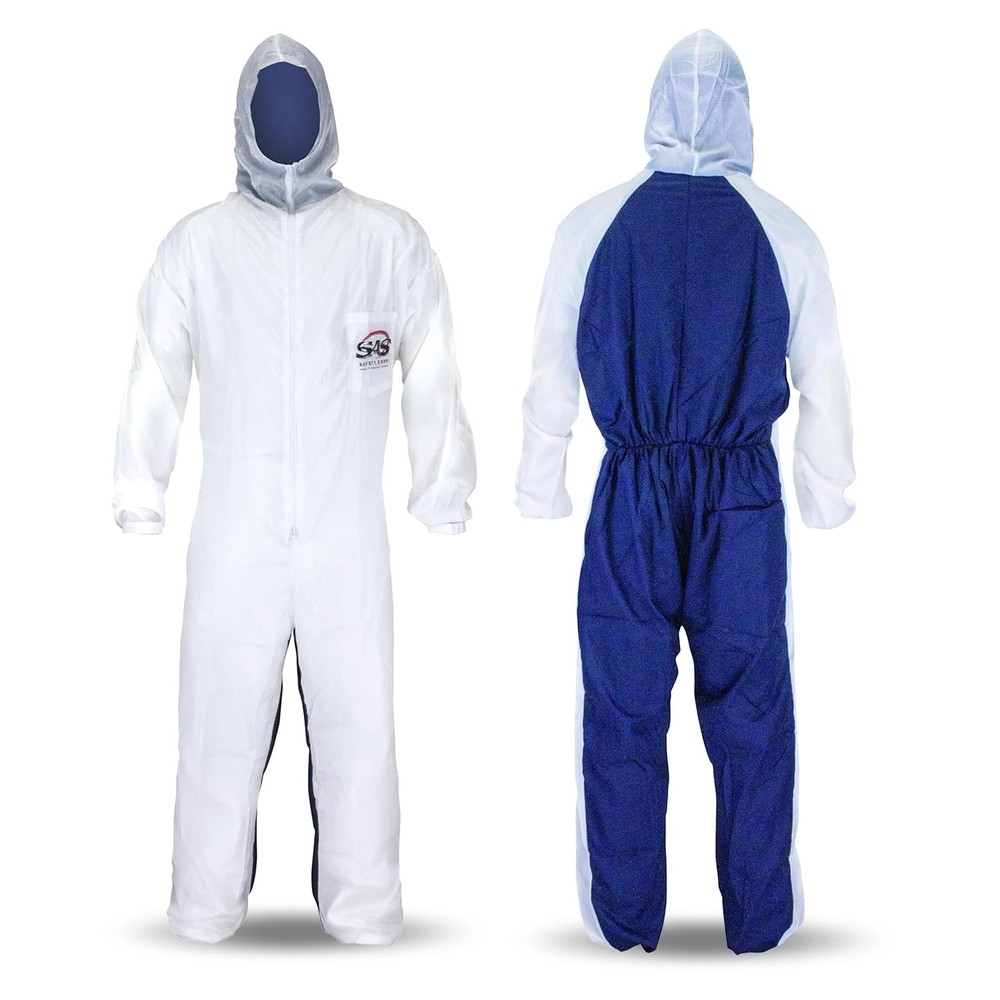 Safety 6938 Moon suit Nylon Cotton Coverall, Large, White