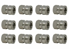 12 Pack GP Quick Disconnect Sockets, Stainless Steel 1/4 x 1/4 NPT-F 6,000 PSI