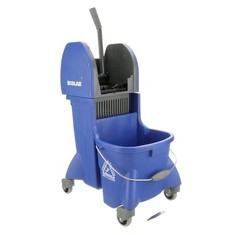 Open Box Ecolab 89990207 Blue Dual Chamber Down Press Wringer Mop Bucket