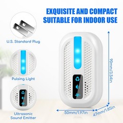 6 Pack Ultrasonic Pest Repeller Indoor, Mouse Plug in Repellent for m, white