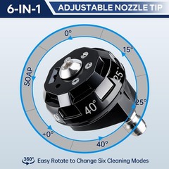 6 in 1 Pressure Washer Nozzle Tips, 6-in-1 Quick Change Over and Adjustable, …