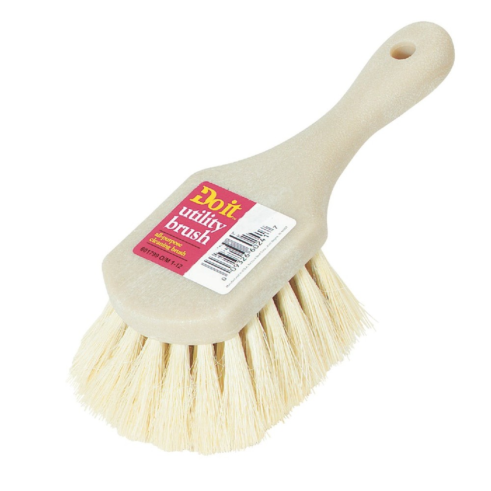 Do it 9 In. x 3 In. White Tampico Bristle Fiber Poly Scrub Brush 89638 SIM