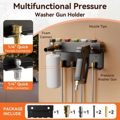 NOORSUMD Pressure Washer Gun Holder,Foam Cannon 1.8 x 7.9 x 3.8 inches, Black