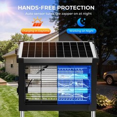 Jinyeda Solar Bug Zapper Outdoor 4500V Waterproof Mosquito Zapper 10W Solar