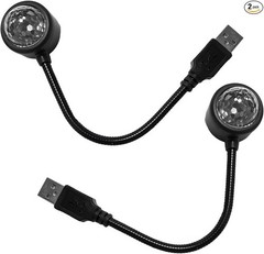 2 PCS USB Star Projector Night Light, Sound-Activated Adjustable Color: 2 PCS