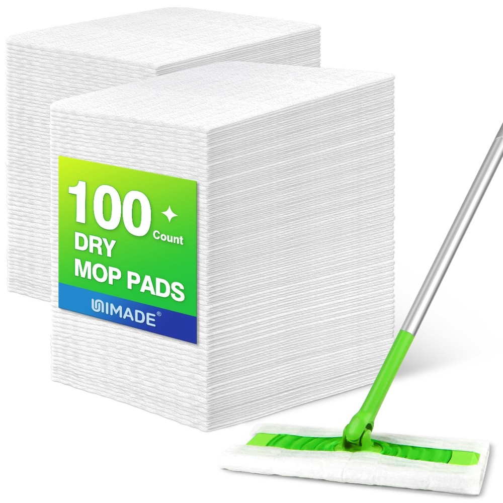 UNIMADE Dry Sweeping Cloths, 100 Count Mop Refill Compatible 100 Count, White