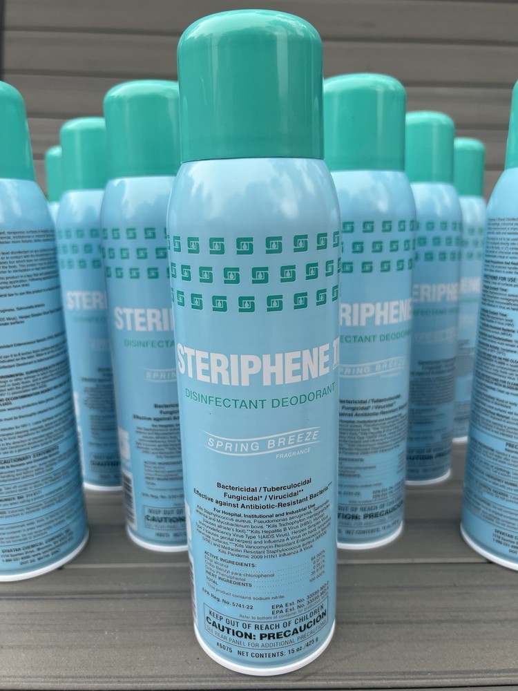 12-15oz Spartan Steriphene II Spring Breeze Disinfectant Deodorant Aerosol Spray
