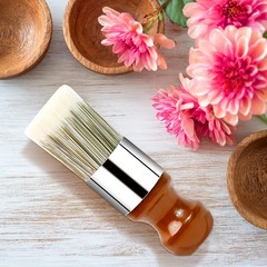 Small Horse Hair Brush for Leather Furniture Salve Wax Polish Brown