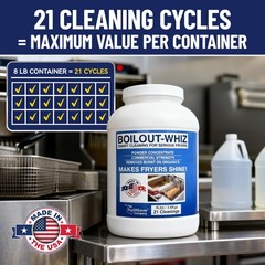 8LB Boil-Out Whiz Deep Fryer Cleaner – Degreaser Powder 128 Ounce (Pack of 1)