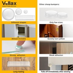 104 Clear Cabinet Bumper Pads – Self-Adhesive 104 Pcs – Mix Pack, Transparent