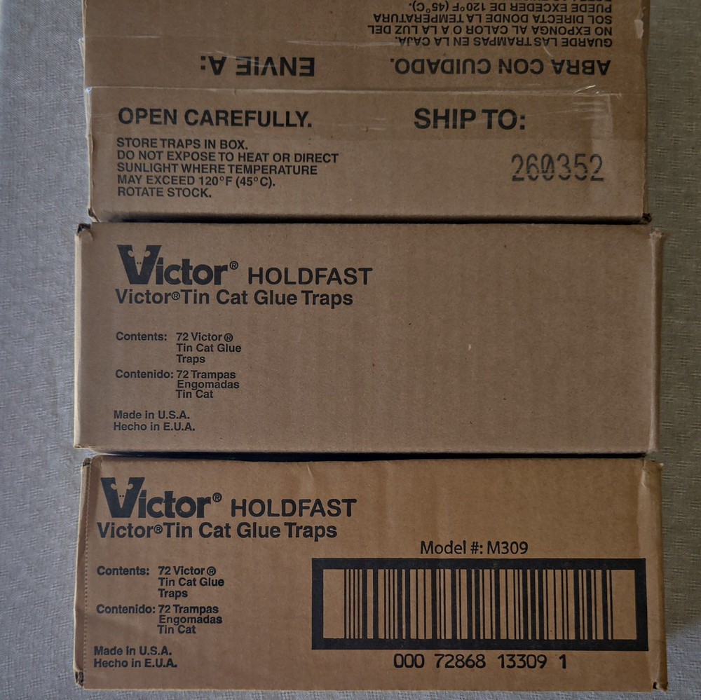 Victor Holdfast M309 Glue Traps Indoor Mouse & Rat Control (72 Traps) 1 Box