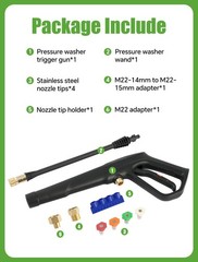 FOOCO Pressure Washer Gun Set, Max W.P. 2320PSI, 2320 PSI, Long Handle