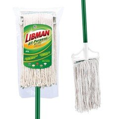 Green White Libman Cotton Wet Mop Steel Handle