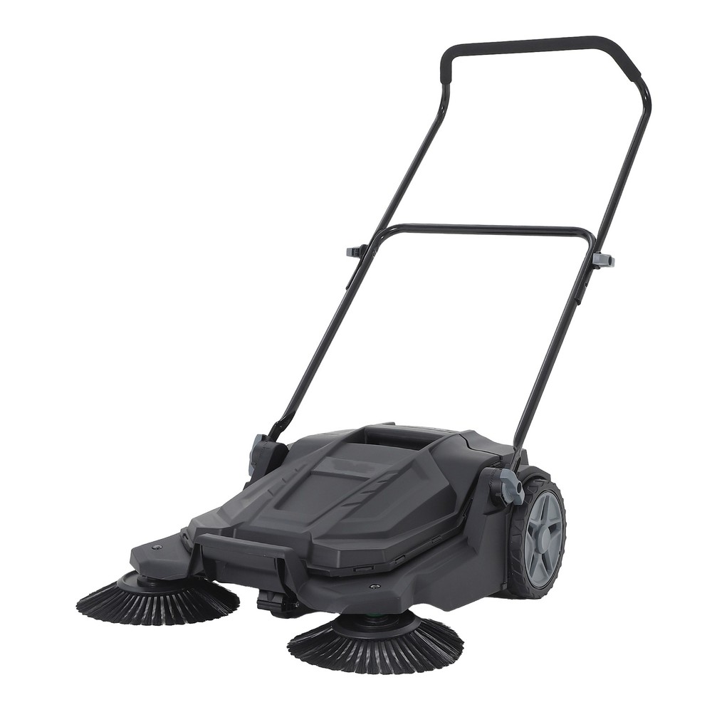 25.6 Inch Manual Push Floor Sweeper Walk-Behind Hand Push Sweeper for Patio