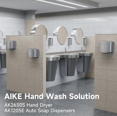 Aike AK2630 Air Wiper Hand Dryer White Compact 110V 1400 Watts with 2 Pin Plug
