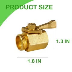 LIULO TOOL Brass Garden Hose Shut Off Valve, 2 Pack Heavy Duty 5 inches, Gold
