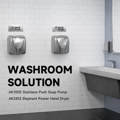Elephant Power Commercial Hand Dryer High Speed Auto Warm Wind, Brushed Stainles