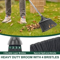 Broom Outdoor Indoor Commercial with 50 inches Long Black