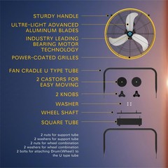 Tornado 24″ High Velocity Drum Fan – Heavy Duty Metal Fan for Commercial & In…