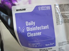 2 Bags Ecolab 6102289 Daily Disinfectant Cleaner, 2 Liters In Each