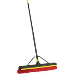 QUICKIE Jobsite Broom Soft/Stiff Combo 24″ X 63″ Red & Black 635SU