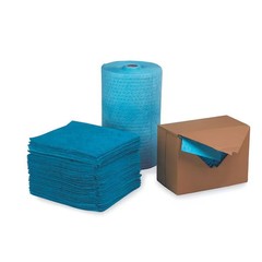 Zoro Select M-92 Sorbent Roll, 50 Gal, 24 In X 150 Ft, Oil, Blue,