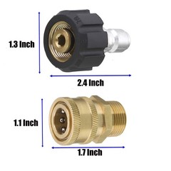 Tool Daily Pressure Washer Adapter Set, M22 14mm Brass, As Shown