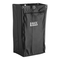 Standard Black Janitor Cart Replacement Vinyl Bag with Zipper 25-Gal