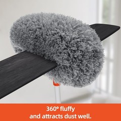 Baseboard Cleaner Tool with Handle, Extendable Long Handle 63 inches, Gray