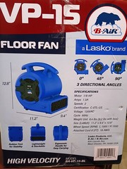 B-Air Air Mover 1/8 HP Carpet Dryer Floor Blower Fan in Blue Model BA-VP-15-BL