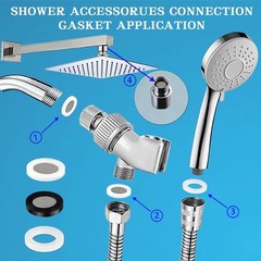 129 PCS Garden Hose Washers Shower Head Gaskets with Screen Filter,Silicone…