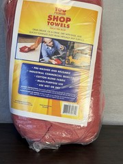 Bulk 100 Premium Red Shop Towels 12×14 Reusable Cotton Blend Industrial Cleaning