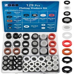 129 PCS Garden Hose Washers Shower Head Gaskets with Screen Filter,Silicone…