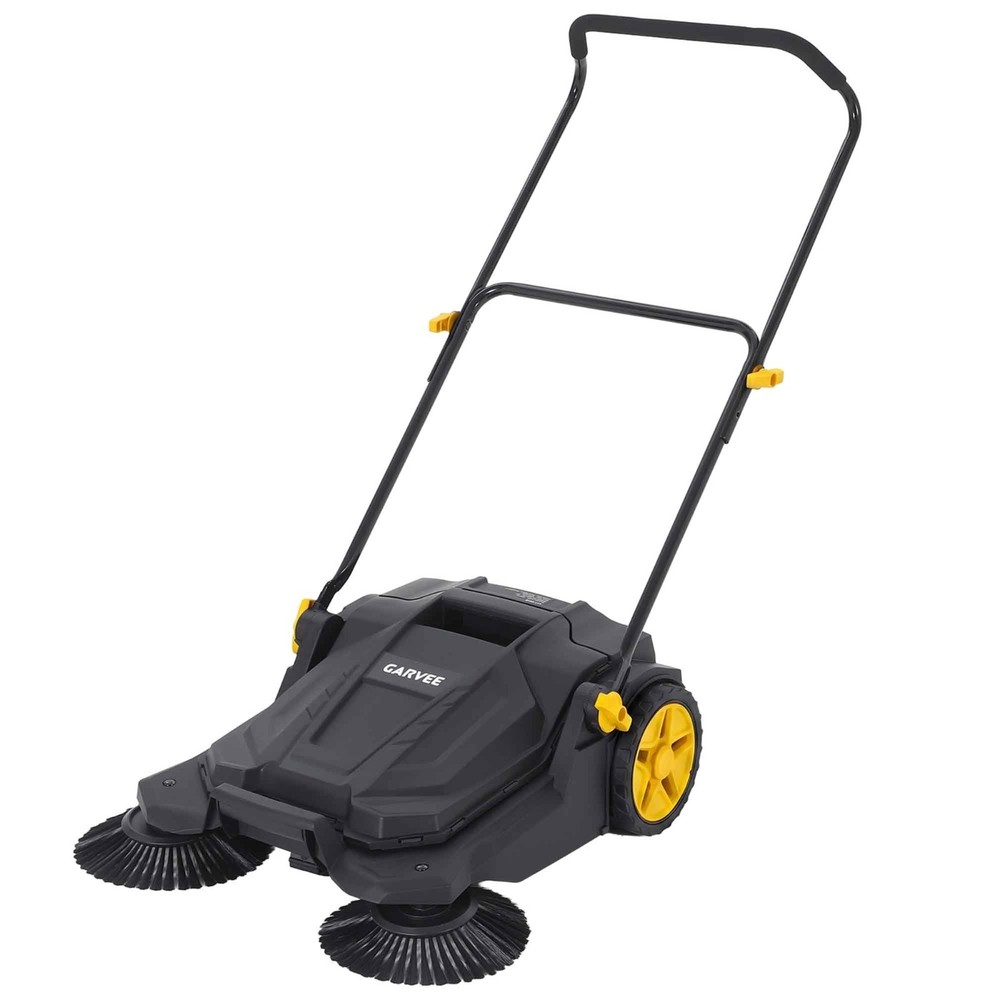 25.6″ Width Walk-behind Hand Push Floor Sweeper with 5 Gallon Waste Container