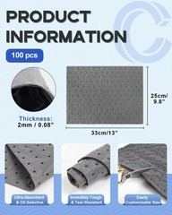 100 Pack 13″x9.8″ Oil Absorbent Mat Pad New Upgrade | Heavy-Duty 9.8×13 Inch