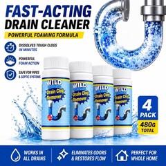 Drain Clog Remover Powder 4 Pack, Sink & Cleaner 4Pack