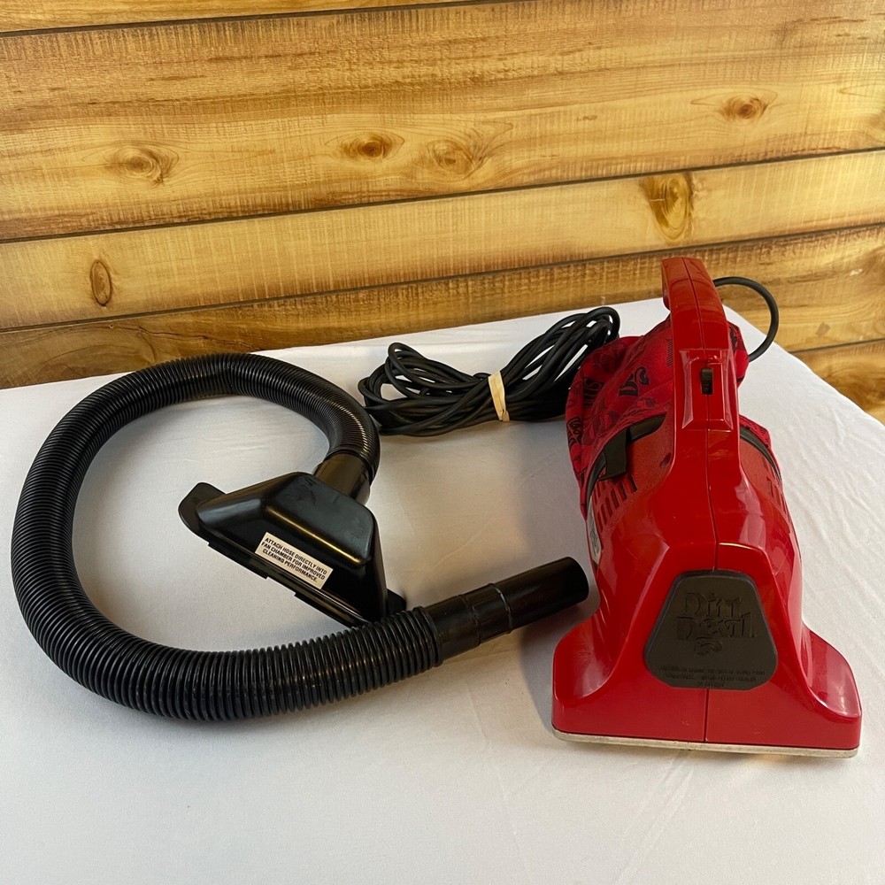 Dirt Devil Handheld Vacuum Cleaner Model 08130 Red with Hose and Crevice Tool