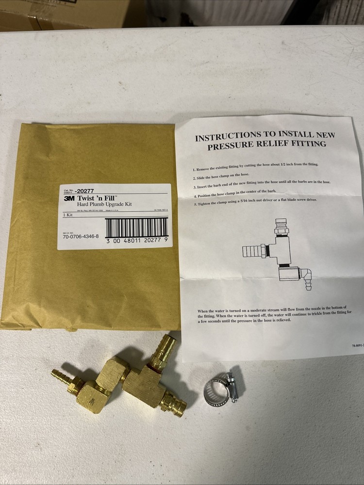 Bulk 5 Pack Of 3M Twist n Fill Hard Plumb Kit 20277 Pressure Relief Fitting New