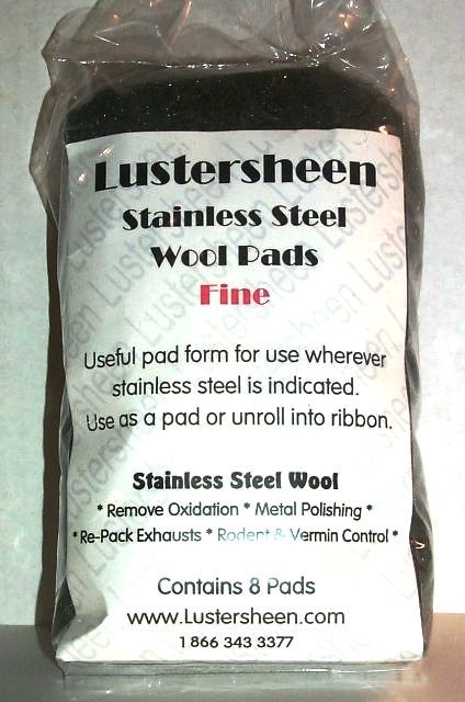 Lustersheen Stainless Steel Hand Pads ~ Fine