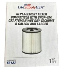 New Filter Wet/Dry Vacuum Replacement Cartridge ShopVac 5 Gallon ER123