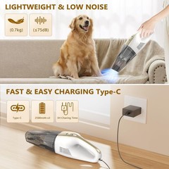Myuako Handheld Vacuum Cordless 16000Pa 160W Handheld Car Cordless Vacuum
