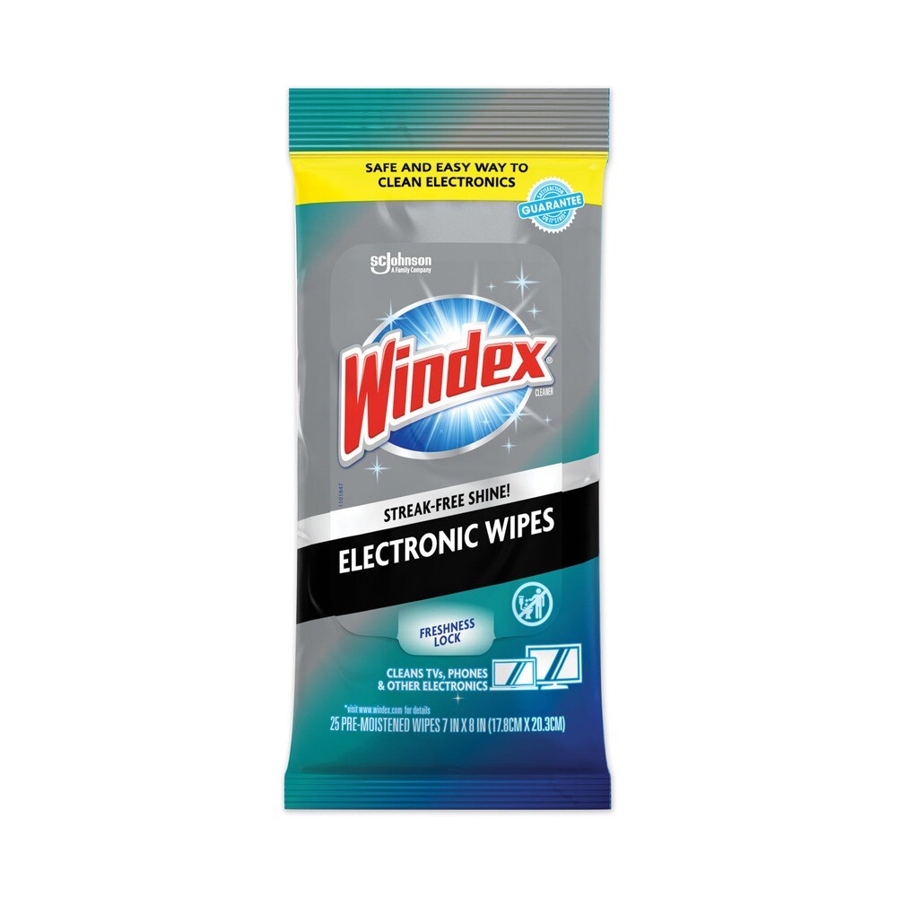 Windex 319248EA 25 Wipes 1-Ply 7″ x 10″ Electronics Cleaner – Neutral, White New
