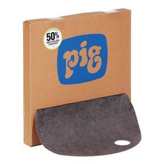 Pig Sorbent Pad, 3 gal, 22 in Dia., , Gray, Polypropylene MAT244 Pig MAT244 22