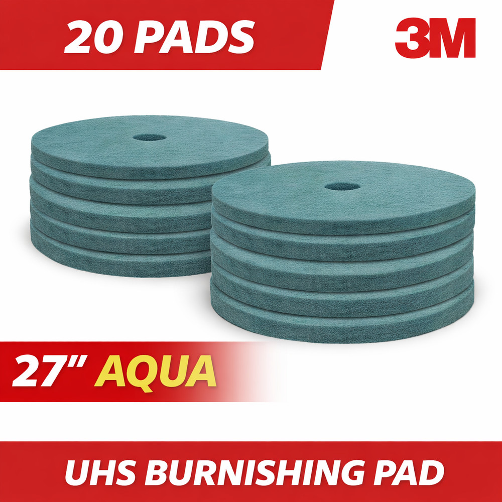 3M Aqua Burnishing Floor Pads 27″ UHS 20 Pads Bulk 310027