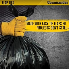 Commander 42 Gallon 4 Mil Black Heavy Duty Trash Bags – 33 X 45 – Pack Of 32 –