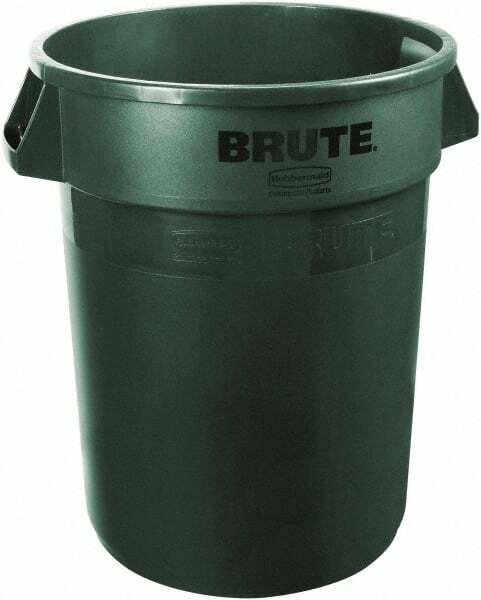 Rubbermaid 20 Gal Green Round Trash Can Polyethylene, 22.88″ High