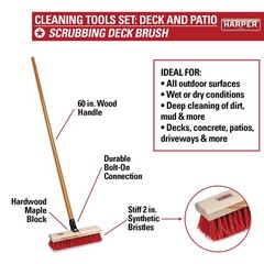 Harper 37518100 Deck/Patio Cleaning Set 60 In. Handle Deck Brush Heavy Duty